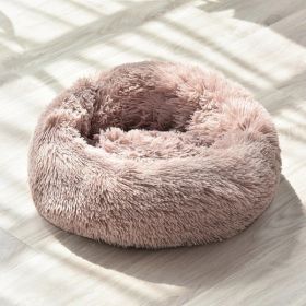 Dog Bed Super Soft Washable Long Plush Pet Kennel Deep Sleep Dog House Velvet Mats Sofa For Dog Basket Pet Cat Bed (Option: Brown-40cm)